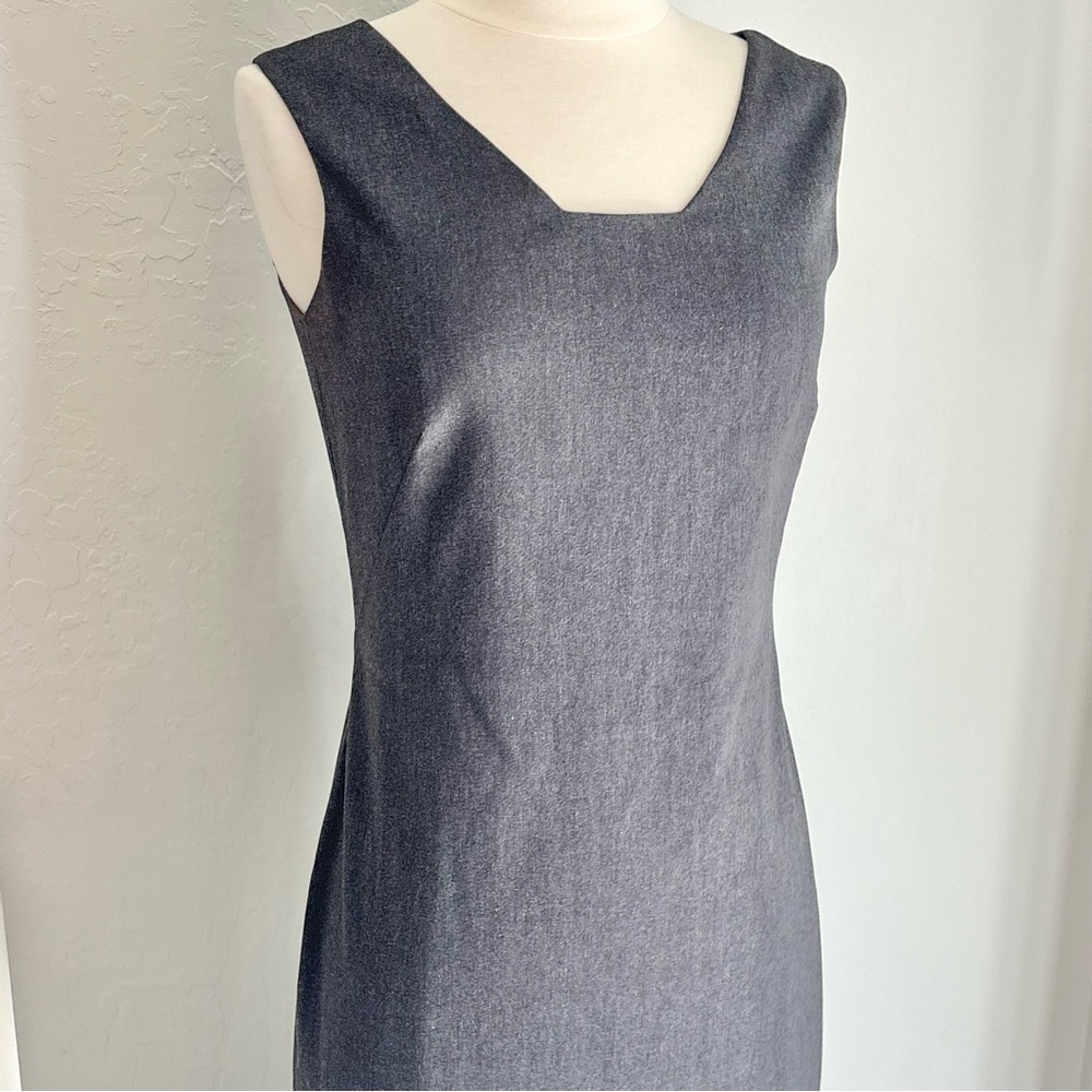 Max Studio Charcoal Gray Sleeveless Side Slit Sheath Dress, Size 4 - Picture 2 of 9